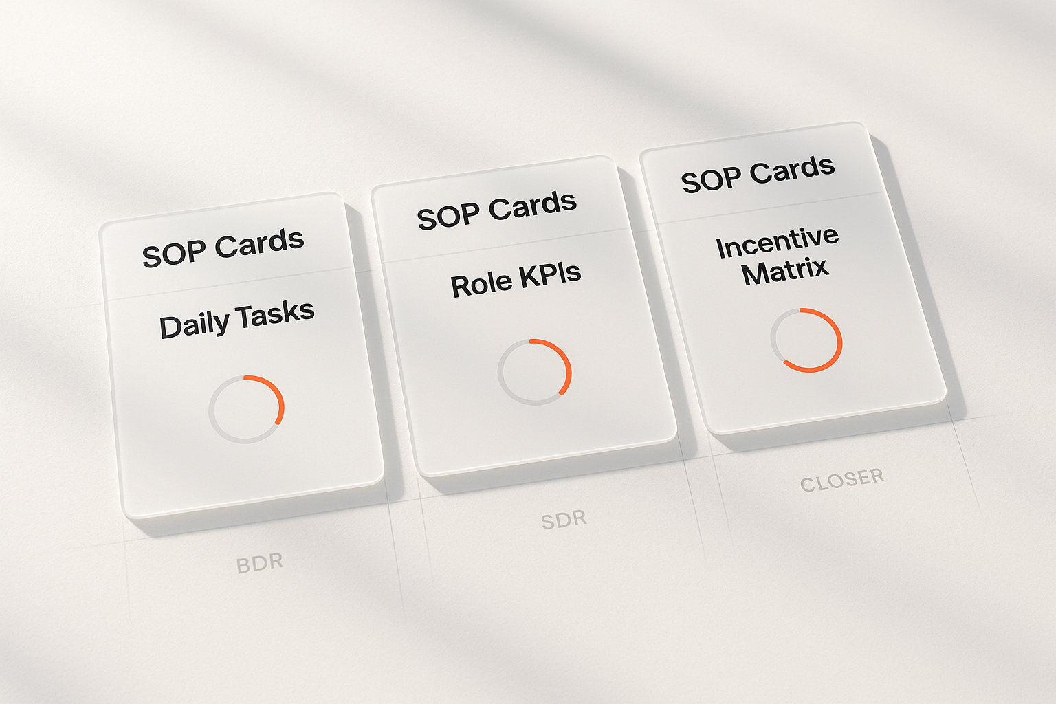 Sales team operating structure and standards